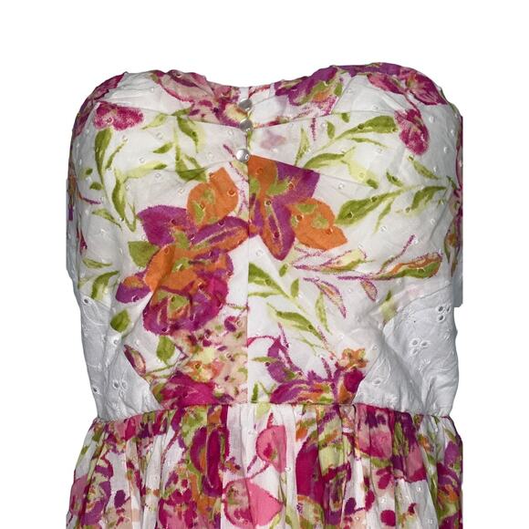 Speechless Strapless Mini Dress Size 7 Cute Retro Floral Style Summer Party - Picture 3 of 8